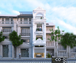 Thiết kế nhà lô phố 4 tầng tân cổ điển 